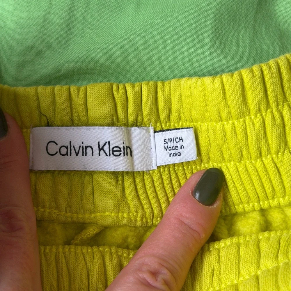 Calvin Klein Women's Athletic Yellow Shorts - Picture 2 of 5
